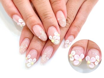 ネイルコレクション ベビーピンク(Baby Pink)/ジェル定額￥8990★３Ｄフラワー