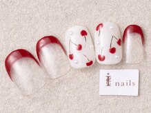 アイネイルズ 三宮店(I nails)/赤フレンチさくらんぼ