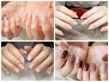 バービーフェイス 恵比寿(Barbie Face)の写真/《驚きの長持ち!プロのフィルイン技術で自爪削らず健康に》時短で美フォルム仕上げ☆ちゅるん系カラ-100種!