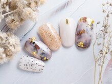 ローズクレア(Rose Crea)/手描きニュアンスべっこうネイル