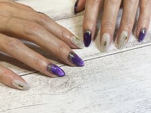 ネイルアルケー(Nail ARCHE)/アメシスト風マグネットネイル