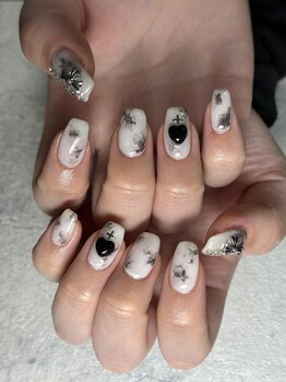 フラワーズネイル(flowers nail)/マーブル/y2k