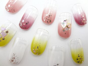 ネイルサロン クイール 小山店(NAIL SALON QUILL)/2色カラーグラデにラメ☆