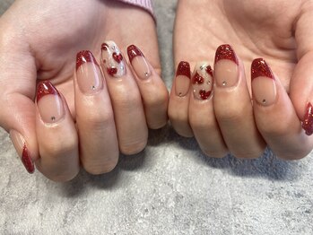 バレンタインネイル