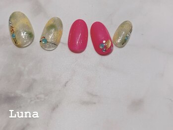 ネイルアンドまつ毛エクステ ルーナ イオン相模原店/定額10500　ニュアンスネイル