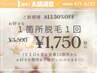 ★１周年記念50%オフ★ お好きな１箇所脱毛¥3,500→¥1,750！