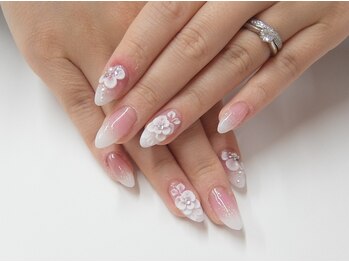 ネイルサロンミキ 横浜(MIKI)/ブライダルネイル豪華な薔薇3D花