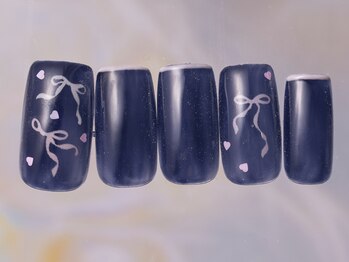 ジェミーネイル シンジュク(Jemiy nail shinjuku)/スキニーフレンチリボン¥7980