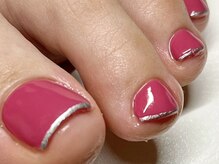 モーヴネイル(mauve.nail)/フット ワンカラー＋ラメライン