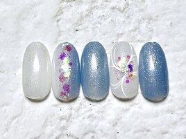 縦グラフラワーネイル