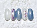 縦グラフラワーネイル