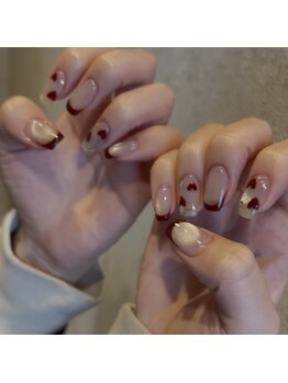 バレンタインネイル