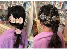 卒業式、成人式和装ヘアセット　４０００円早朝料金なし