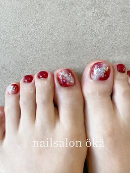 オカ(oka)の写真/フットネイルがおすすめ！指先まで彩る大人可愛いデザインで旬の足元へ♪