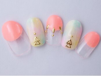 ネイルサロン ドレリッチ 大宮店(drerich)/カラフルタイダイネイル