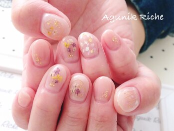アグニークリッシェ(Agunik Riche)/【押し花ネイル】