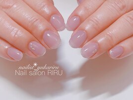 くすみシアーパープルネイル