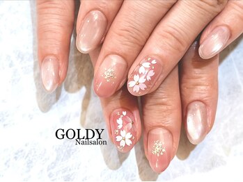 ネイルサロン ゴールディ(NAIL SALON GOLDY)の写真/他店オフ込み！２回目以降もお得に通える定額コースあり♪旬なデザインを爪先から楽しんで♪