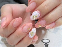 ネイル サロン ピュア ホワイト(Nail Salon Pure White)/【Pure White】フレンチ+３D 