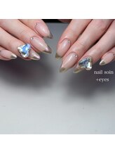 ネイルソワン フットアンドハンド(nail soin foot&hand)/ミラーフレンチ ワンホンネイル