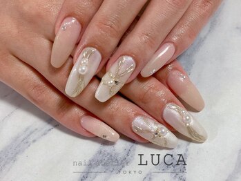 ネイルアトリエルカ(nail atelier LUCA)/W-395 大人ミラーリボンネイル