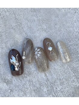 ネイルファクトリー 横浜ベイクォーター店/雪ニュアンスネイル ¥12100