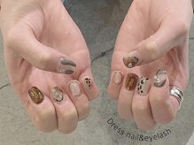 ドレス(Dress nail＆eyelash Lolonois)/ニュアンスちぐはぐデザイン