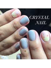 クリスタルネイル ボンベルタ橘店(CRYSTAL NAIL)/ワンカラーネイル×アート
