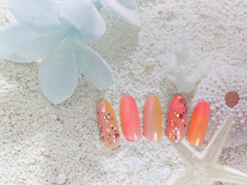 ネイルサロン&スクール ジーナ(GINA)/ピンク×オレンジ