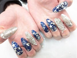 ブルー×シルバーネイル