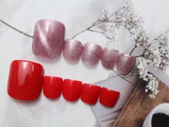 池袋ネイルサロン イイネイル(Ee-Nail)/足1色￥8500/マグネットは￥8980