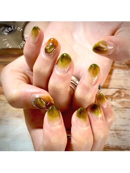 ネイルアトリエ エルメル(nail atelier Armel)/緑茶ネイル
