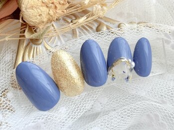 ネイルサロンアンドスクール ラフィーネ 池袋店/押し花×ニュアンス◆¥6990