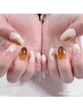 キュアバイアニーアンドジーノ(Qa by Annie&Gino)/べっ甲お花ネイル