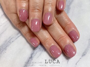 W-612 大人上品ピンクラメネイル