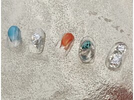 クリア×シルバーネイル