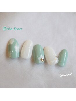 たゆ ネイル(たゆnail)/オリーブフラワーネイル☆