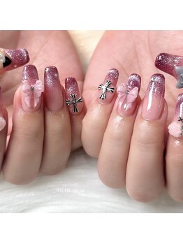 リッシュ ドゥ(RICHE deux)/ピンク×ピンクネイル