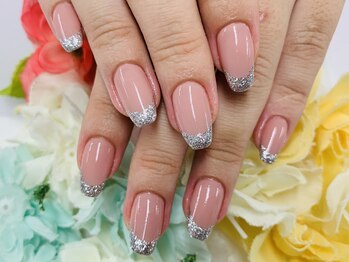 ダブルネイル(Double Nail)/【ほり】バーチャルラメフレンチ