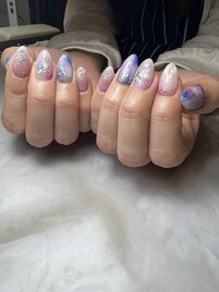 夏っぽニュアンスネイル