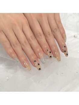 アンダーバーホワイトプラス 南海難波店(_WHITE+)/ハートホロネイル