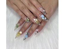 ダーリン(Darling)/クリア×バラのうるうるネイル