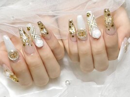 ブランドネイル/ゴールド/薔薇