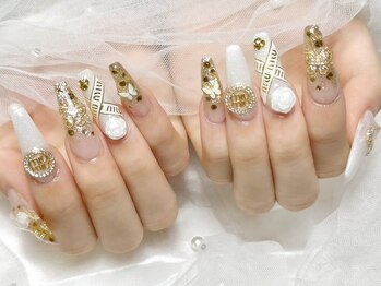 ロワ バイ ジョアアンジェ(Roi by joieange)/ブランドネイル/ゴールド/薔薇