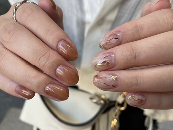 ネイル アヴァンス あべのルシアス店(Nail AVANCE.)/アシメニュアンスデザイン