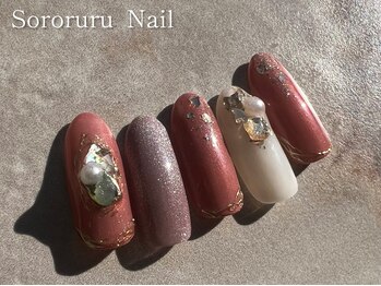 ソロルル ネイル(Sororuru Nail)/ピンク×シェルデザイン