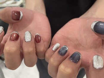 クリスタルネイル ゆめタウン夢彩都(CRYSTAL NAIL)/アシンメトリーネイル