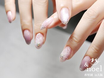 ノエル(Noel)/くすみカラーフラワーネイル