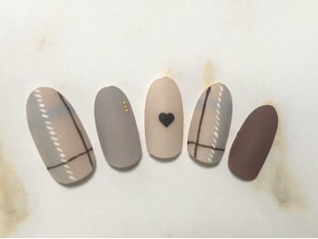 アース コアフュールボーテ 新潟中野山店 (EARTH Coiffure beaute')/冬チェックネイル　￥5000