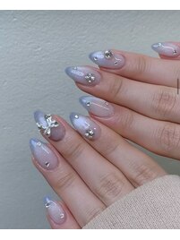 透明感ブルー×リボン